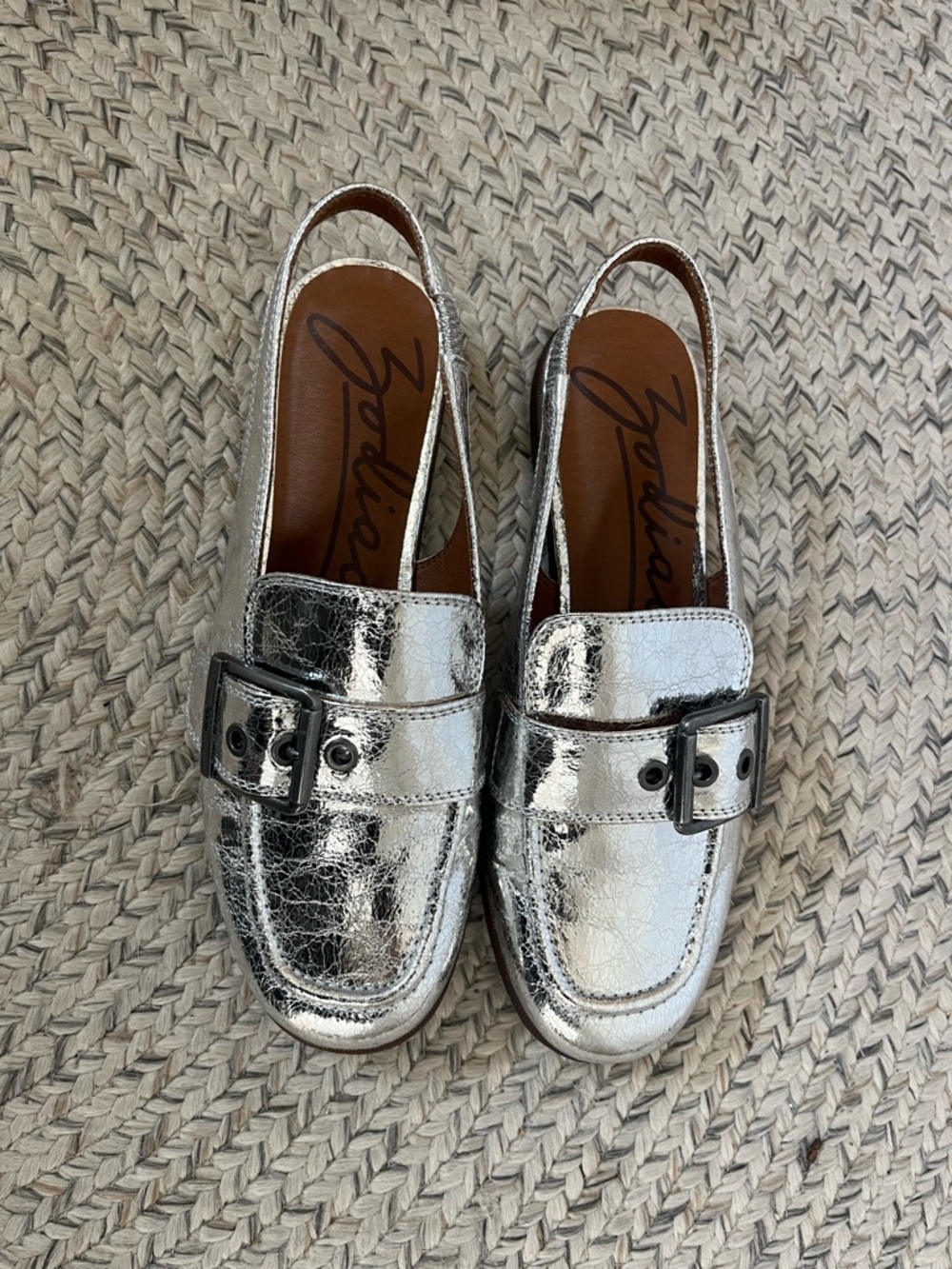 Zodiac Metallic Silver Slingback Loafers for - Picture 2 of 7